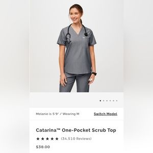 FIGS Catarina One-Pocket Scrub Shirt - Graphite